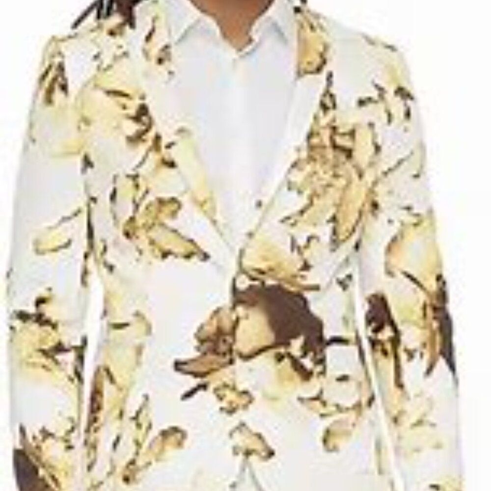 JF J.Ferrar Cotton Men's Floral Stretch Fabric Slim Fit Sport Coat New Sz: 42/S - Picture 2 of 16